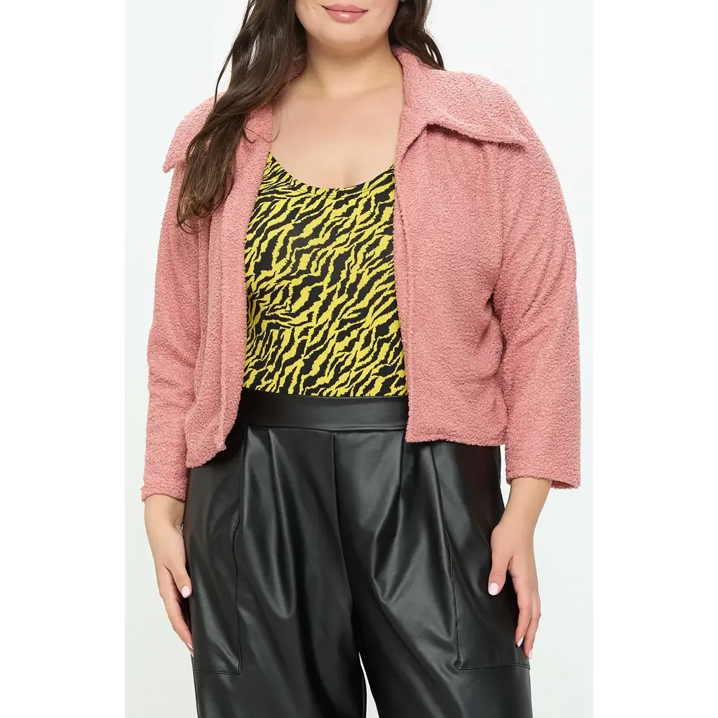 Erica Faux Shearling Crop Jacket by L I V D