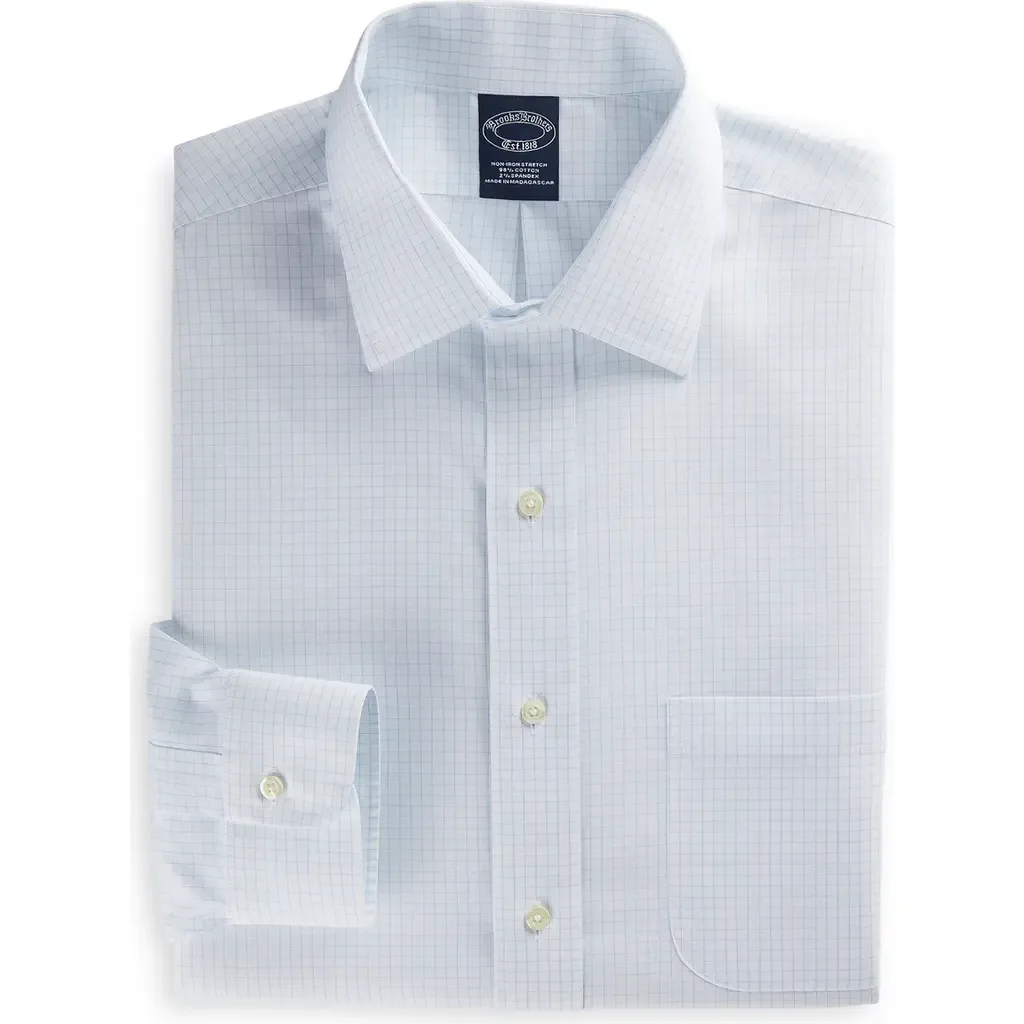 Non-Iron Graph Patterned Dress Shirt by Brooks Brothers