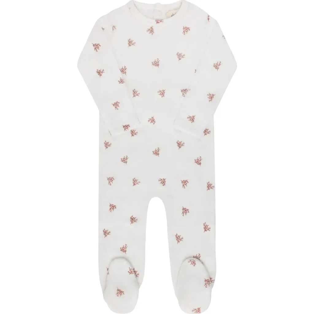 Velour Leaf Pattern Collection Footie by Ely's & Co.