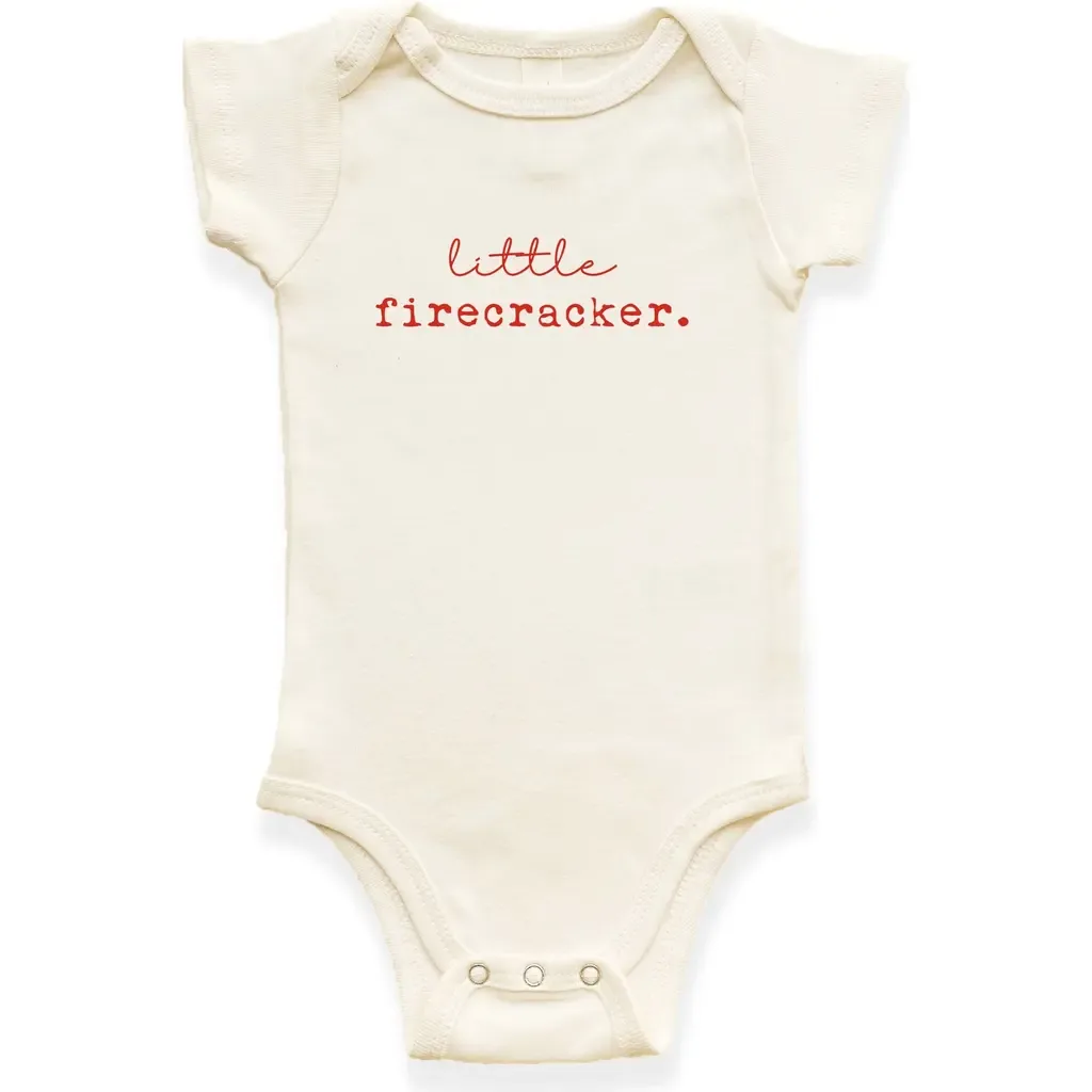 Little Firecracker Organic Cotton Short Sleeve Baby Bodysuit by Tenth & Pine
