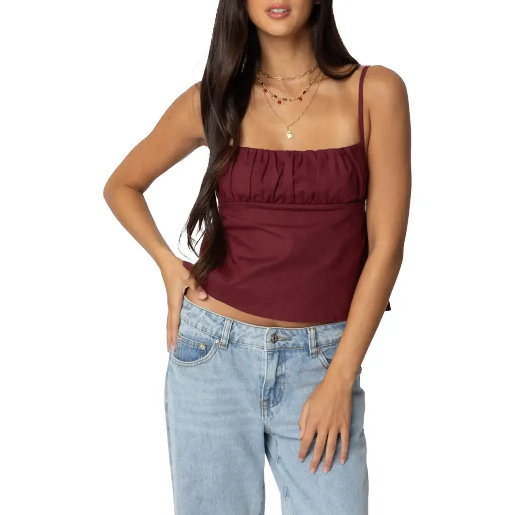 Open Back Cotton Top by EDIKTED