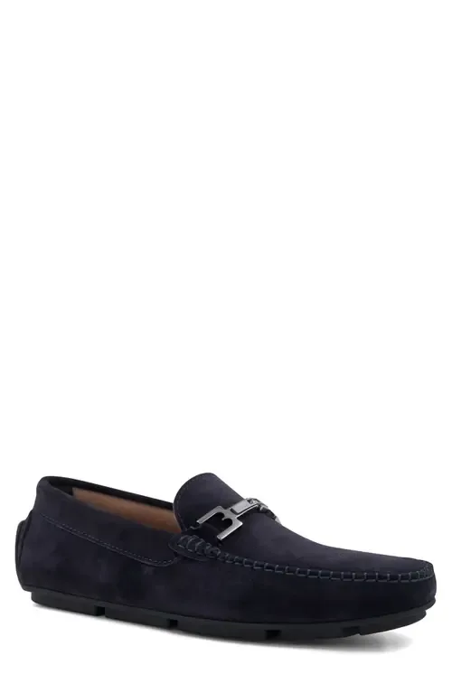 Taso Bit Driving Loafer in Navy Suede