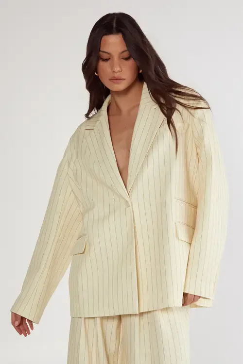 Oversized Pinstripe Tailored Blazer by NASTY GAL
