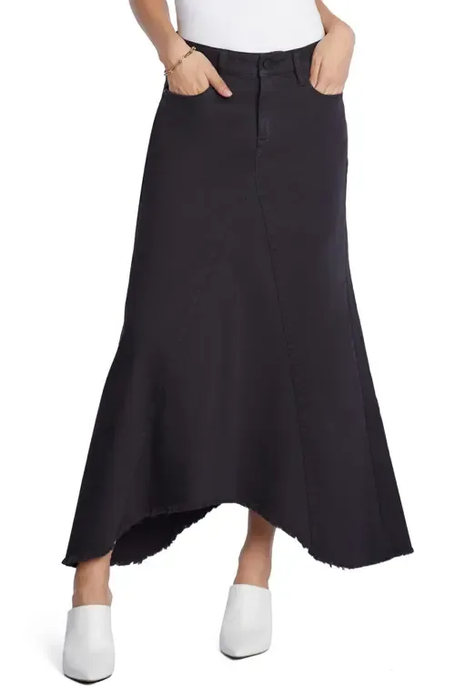 Selma Pieced Asymmetric Denim Maxi Skirt by Wash Lab Denim