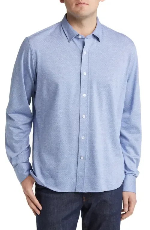 Star Dot Print Cotton Button-Up Shirt by 34 Heritage