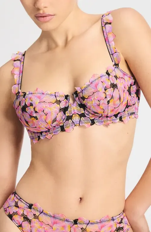 Sun Tide Floral Lace Unlined Balconette Bra by SAVAGE X FENTY