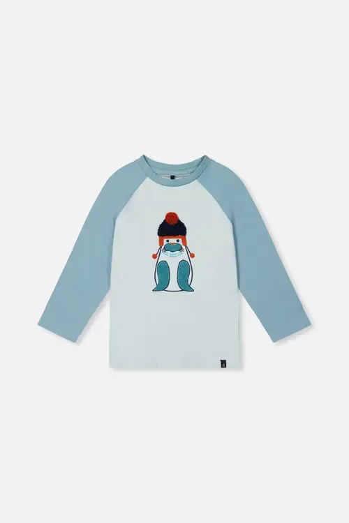 Organic Cotton Raglan Sleeve Walrus Graphic Long Sleeve T-Shirt by Deux par Deux