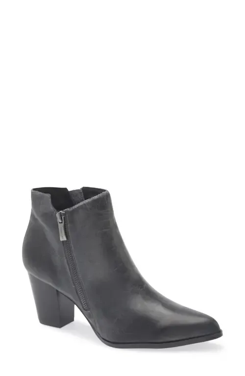 Eri Pointed Toe Bootie in Black Leather by Chocolat Blu