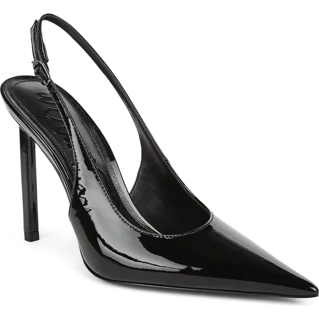 Tegan Slingback Pump in Black Patent