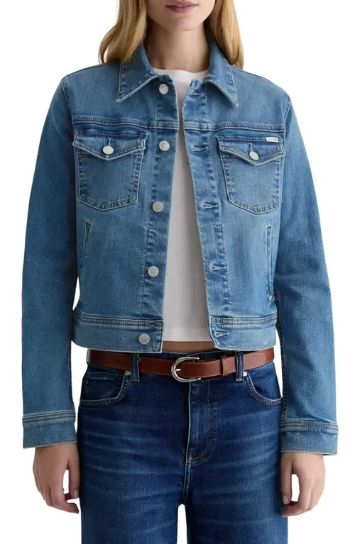 Robyn Crop Stretch Denim Jacket by AG