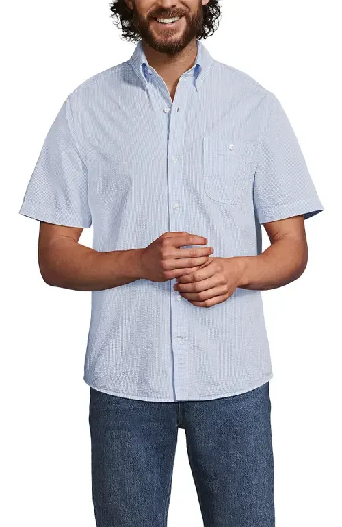 Short Sleeve Seersucker Shirt by Lands' End