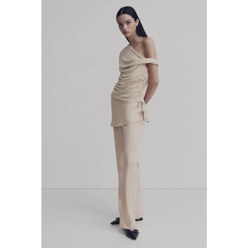 Skirt-Layered Satin Trousers by H&M