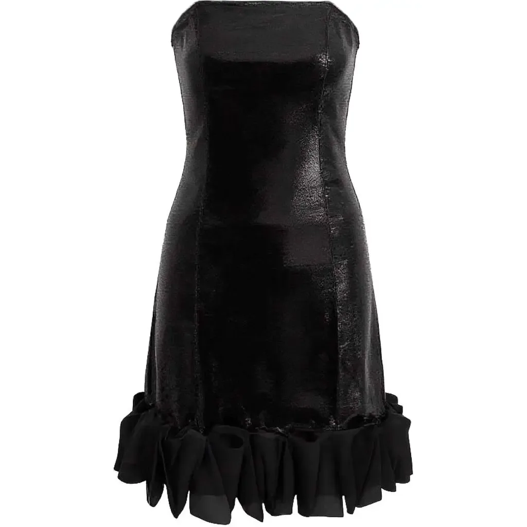 Satin Strapless Dress by Tulleen