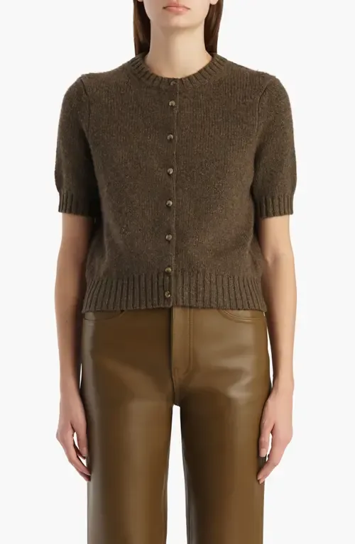 Nora Short Sleeve Stretch Cashmere Cardigan by Khaite