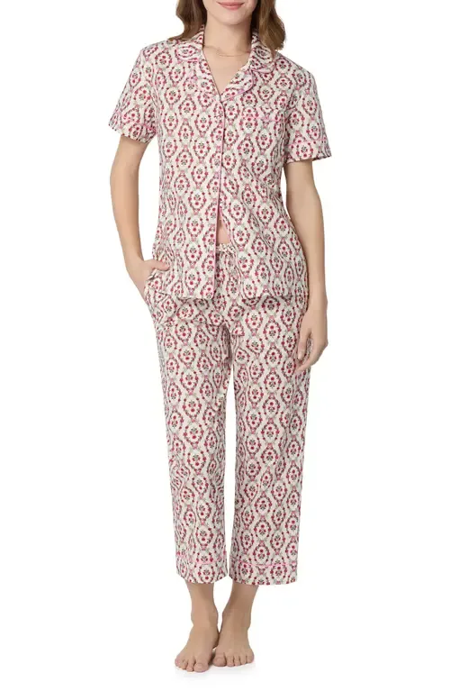 Print Organic Cotton Poplin Crop Pajamas by BedHead Pajamas