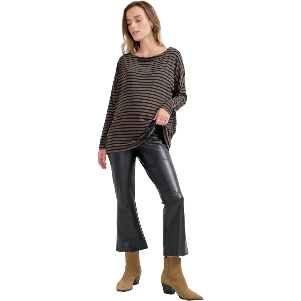 The Vegan Stretch Leather Crop Flare by HATCH Collection