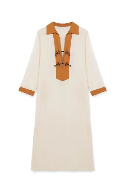 Adish Bi-Color Cotton Dress by Fortela