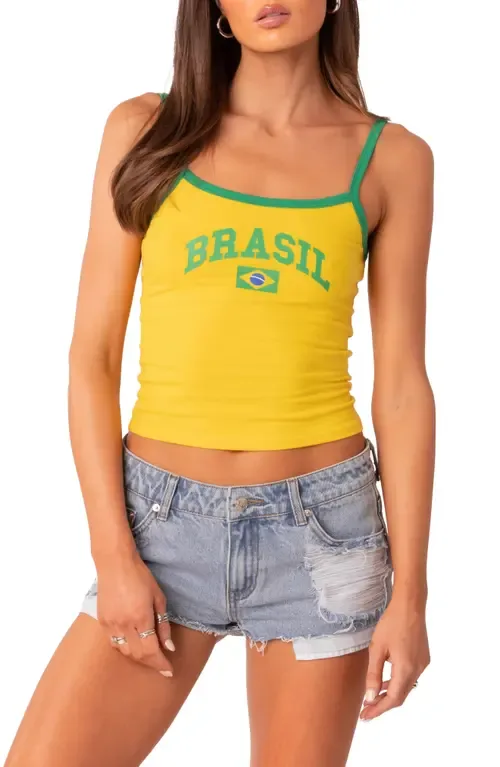 Brasil Crop Tank by EDIKTED