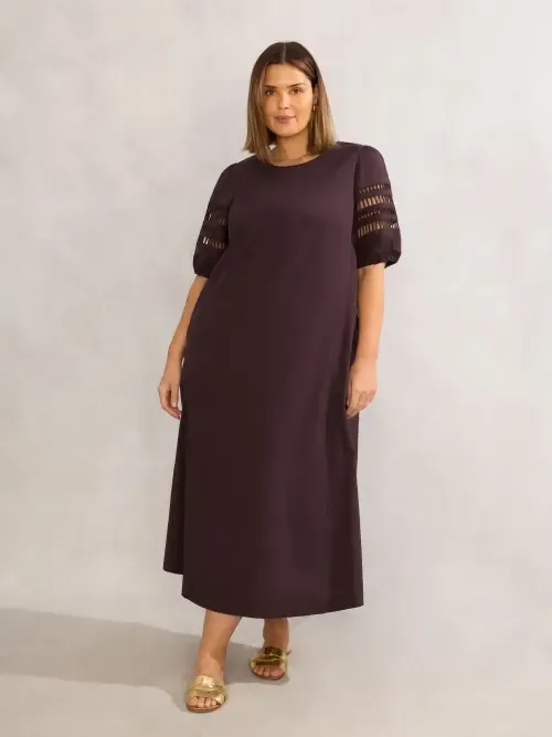 Puff Sleeve Midaxi Dress by Live Unlimited
