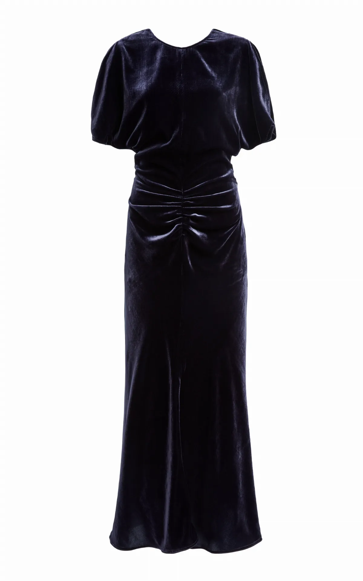 Bela Ruched Velvet Midi Dress by Victoria Beckham