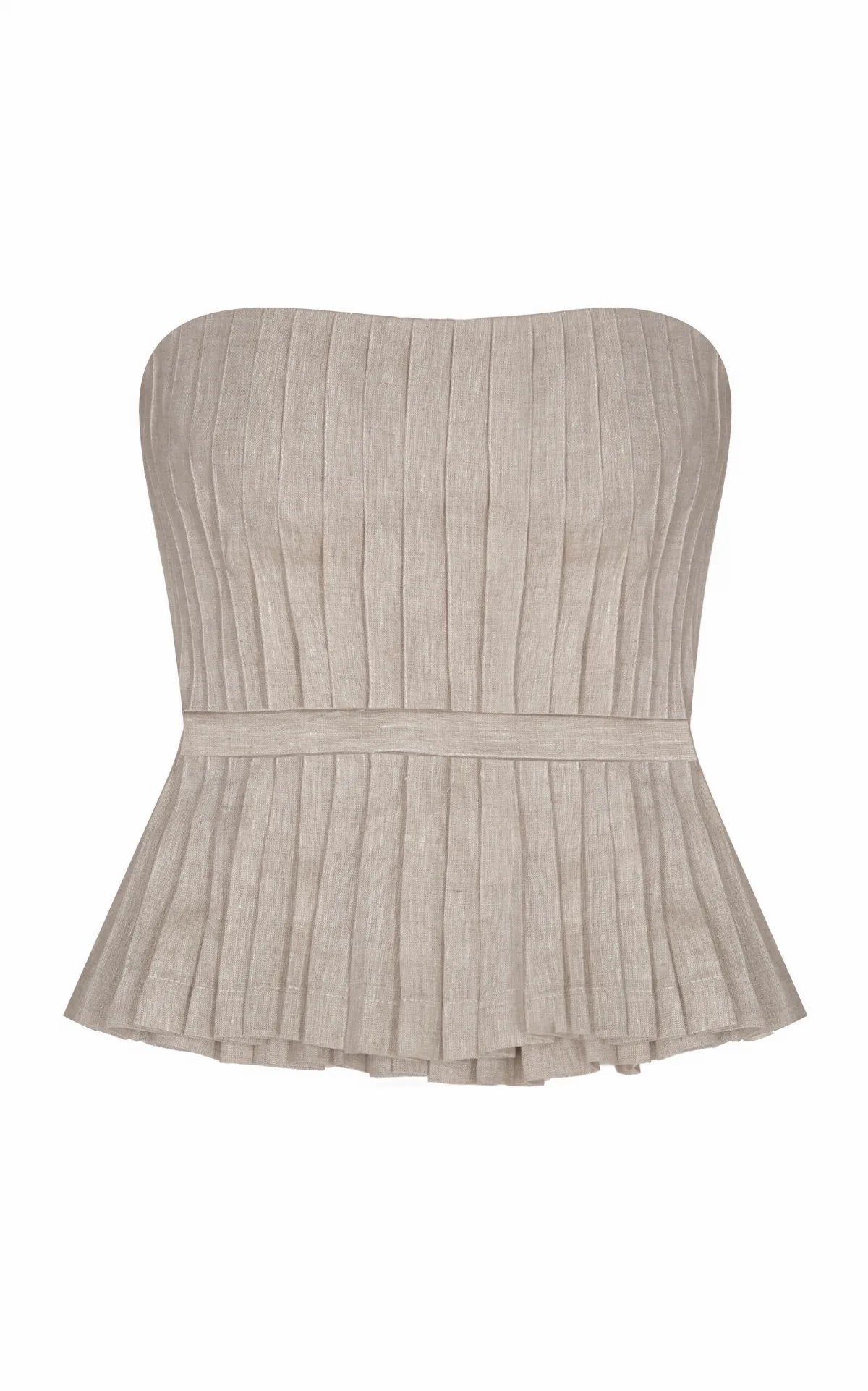 Encantadora Pleated Linen Top by Andres Otalora