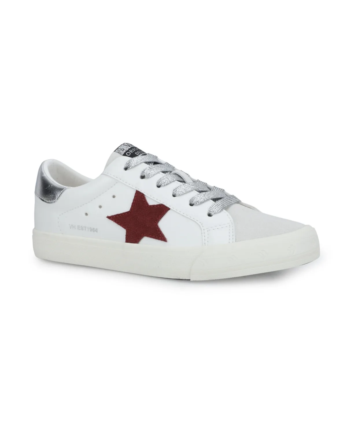 Grande White Maroon Grey Pop Sneaker by Vintage Havana