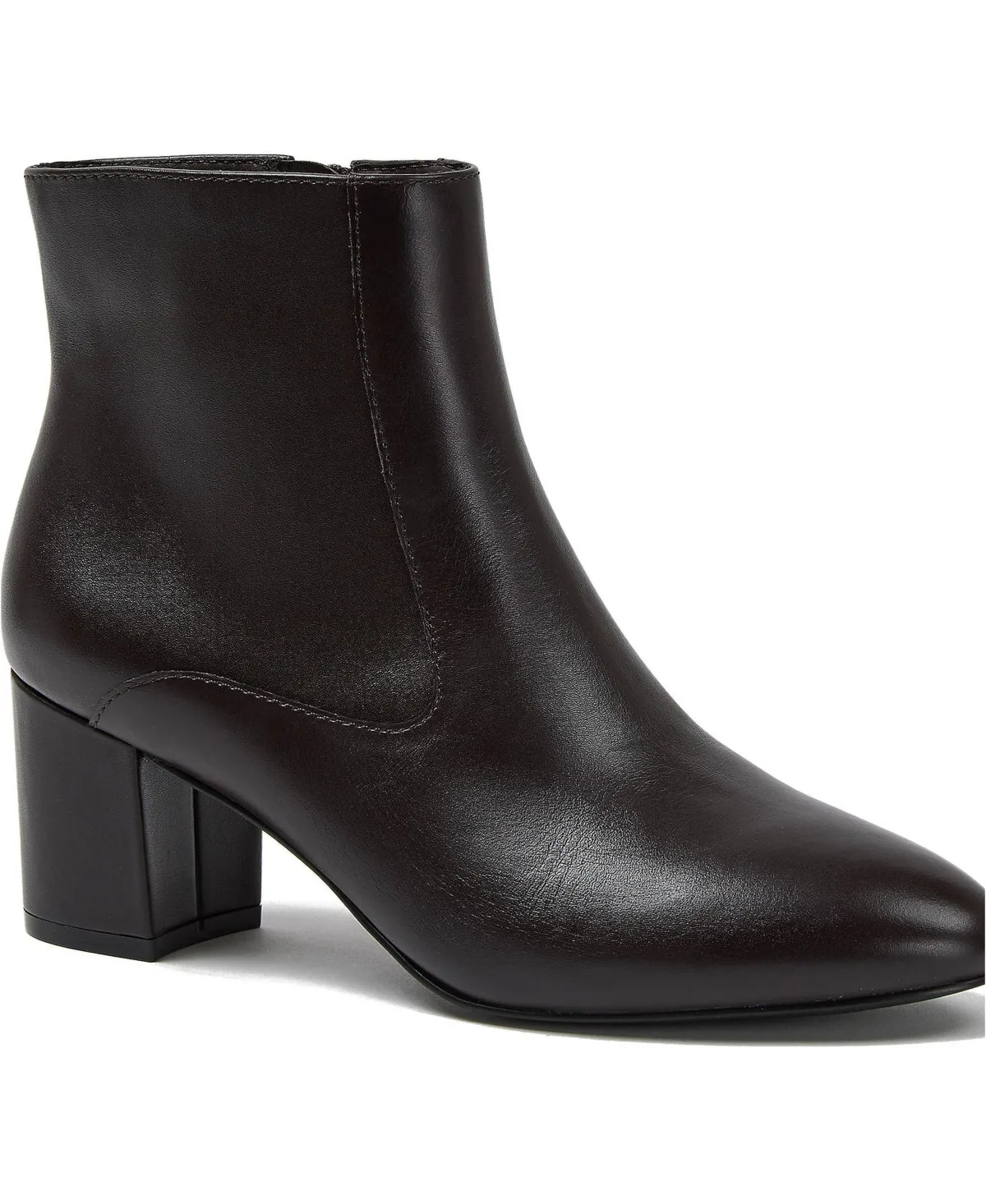 Wide Width Essential Leather Block Heeled Boots by Lands' End