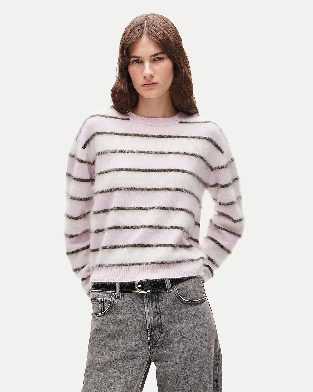 Perfect Cashmere Crewneck in Stripe