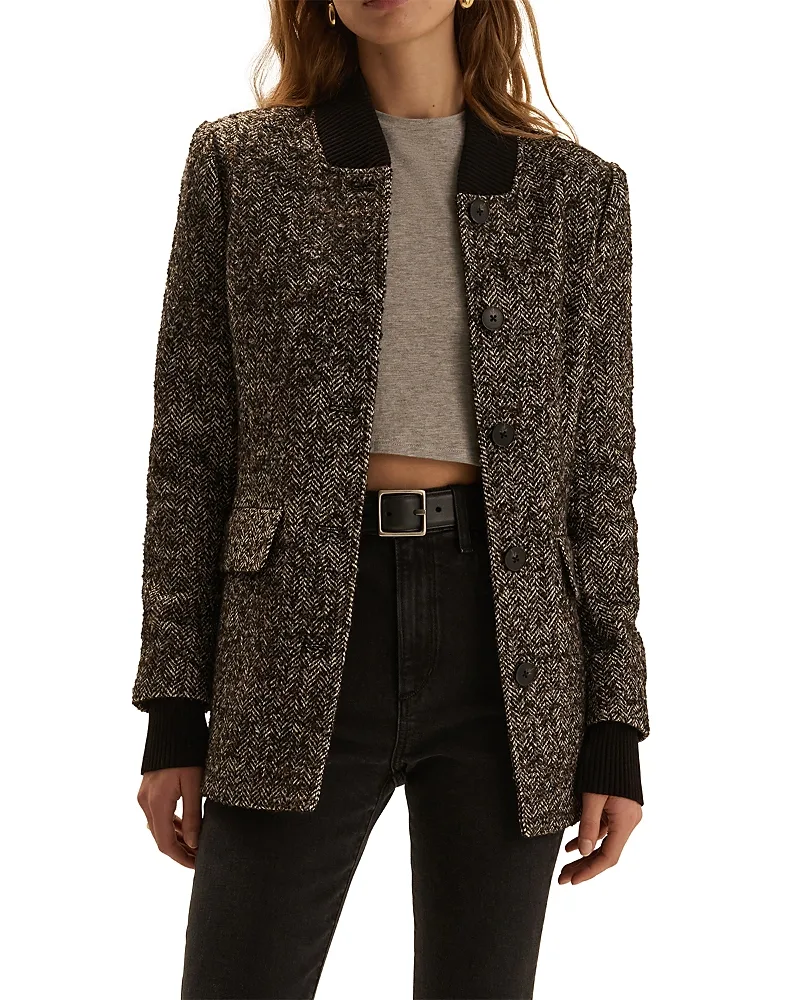 The Varsity Ribbed Trim Blazer