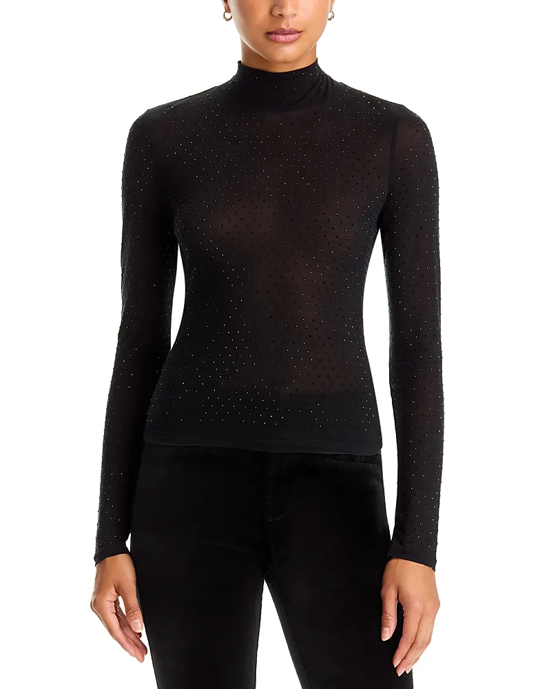 Ursula Embellished Mock Neck Top by PAIGE