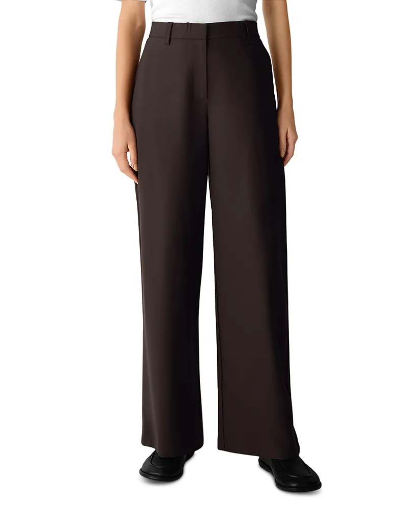 Pleated Cropped Wide Leg Pants by Eileen Fisher