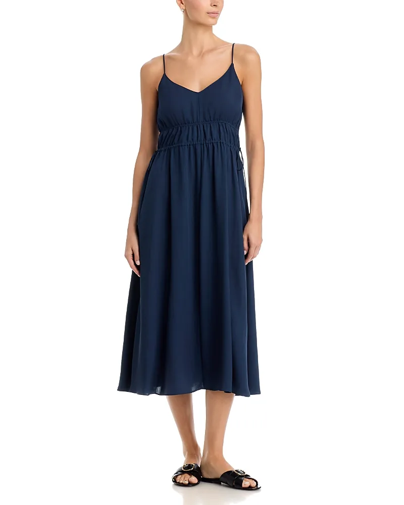 Gathered V Tie Dress by Theory
