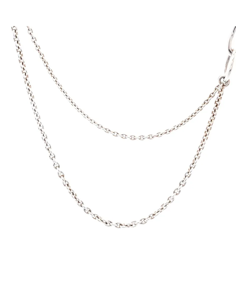 Pre-Owned Hermes Chaine dAncre Punk Long Double Necklace Sterling Silver, 30 by Hermes