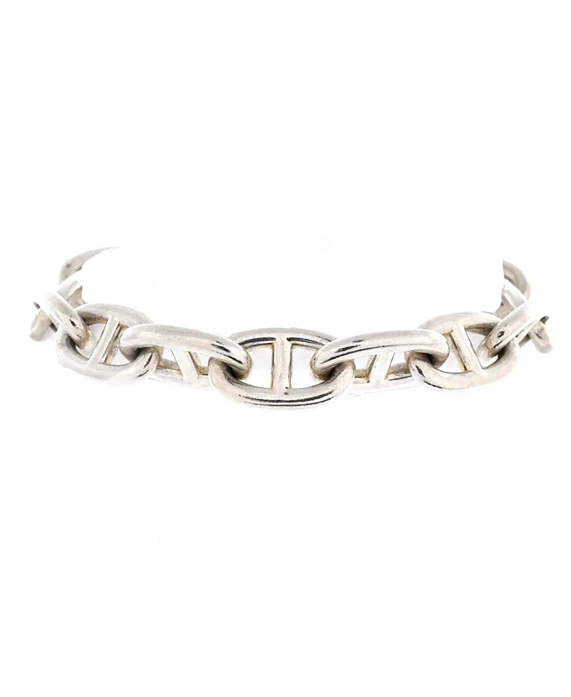 Pre-Owned Hermes Very Large Chaine dAncre Bracelet Sterling Silver by Hermes