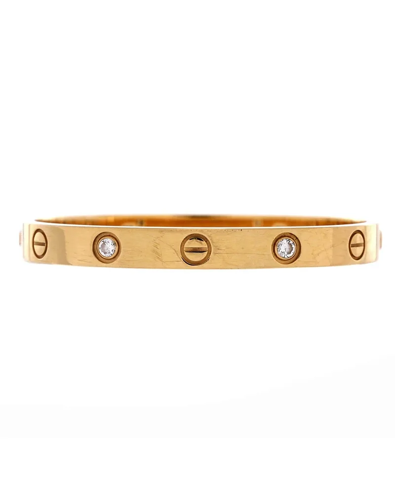 Pre-Owned Cartier Love 4 Diamond Bracelet 18K Gold with Diamonds