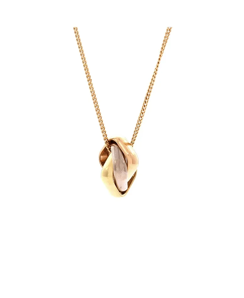 Pre-Owned Cartier Trinity Cushion Pendant Necklace 18K Tricolor Gold, 19.5 by Cartier's