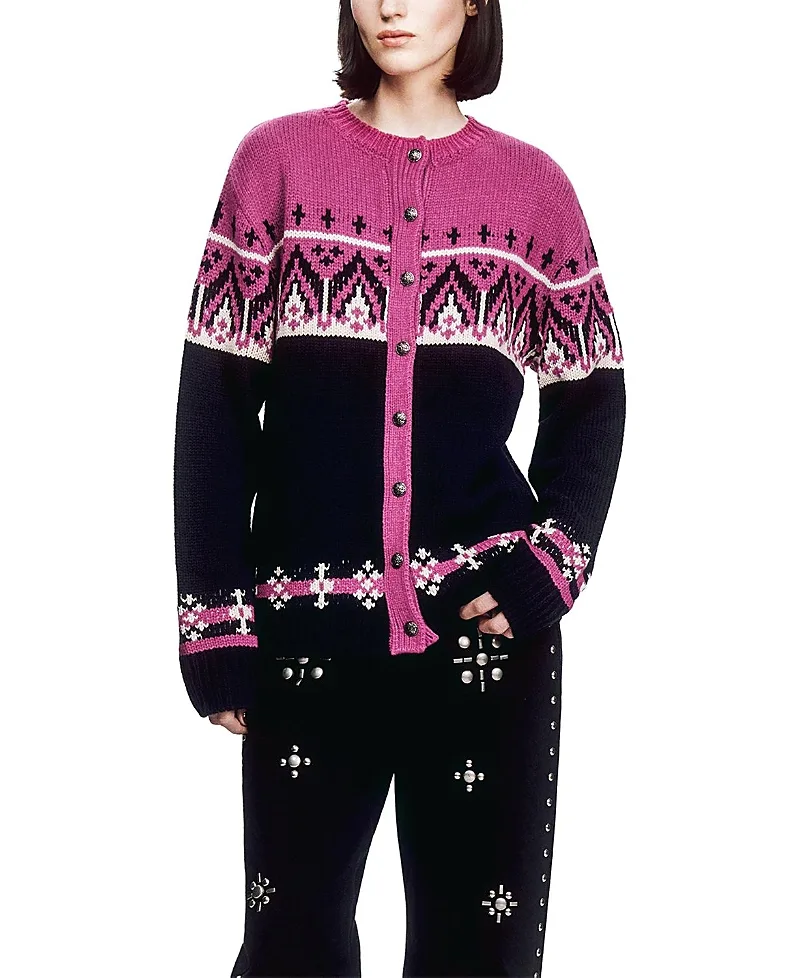 Fair Isle Knit Cardigan by Anna Sui