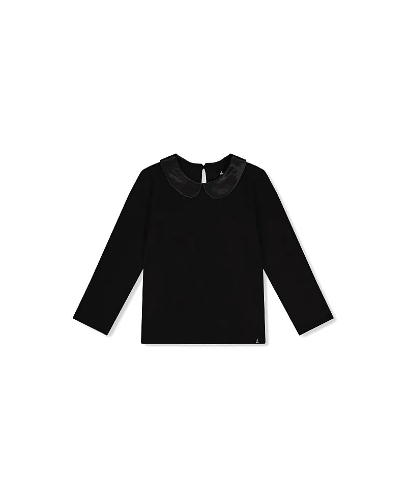 Peter Pan Collar Long Sleeve Stretch T-Shirt by Deux Par Deux