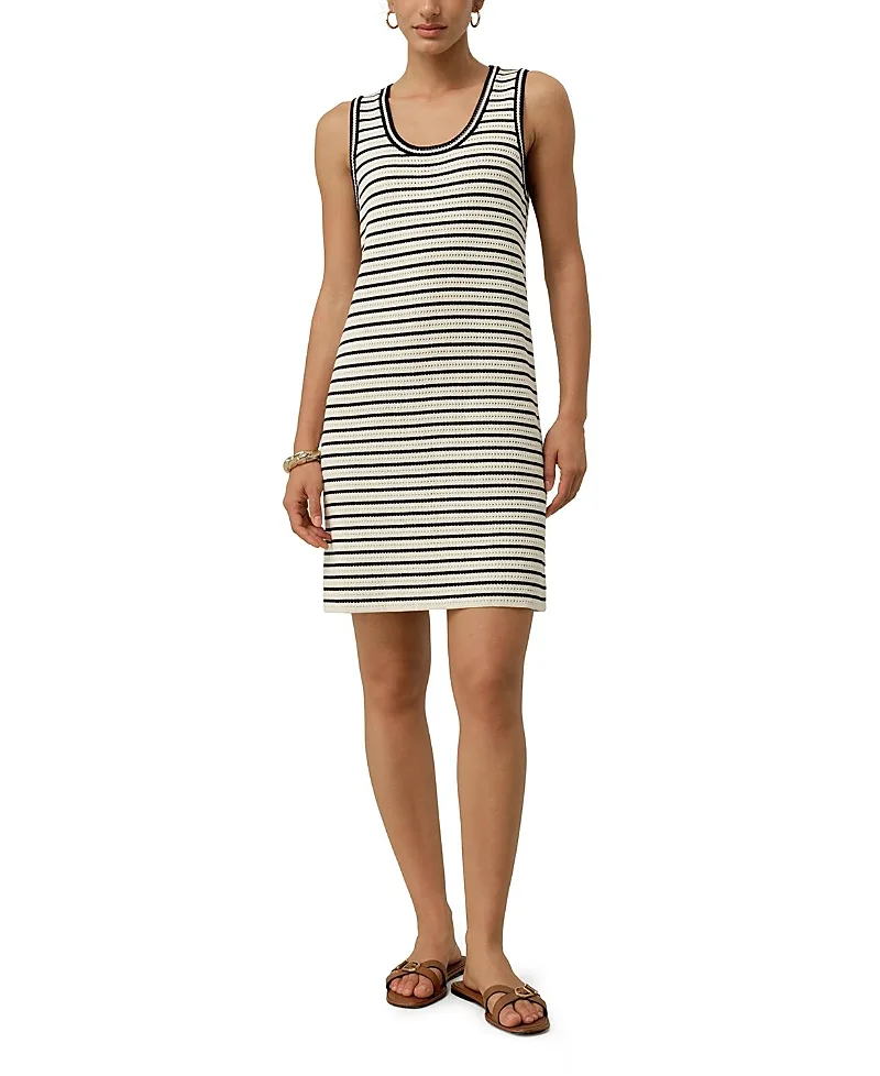 Toscana Striped Pointelle Dress by Lilysilk