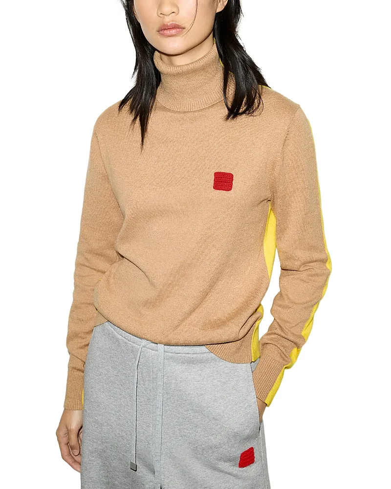Quadro Cotton Blend Turtleneck Sweater by Max & co.