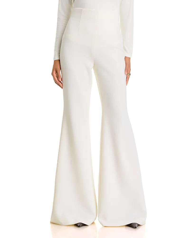 Wool Blend High Waisted Flare Pants by Sergio Hudson