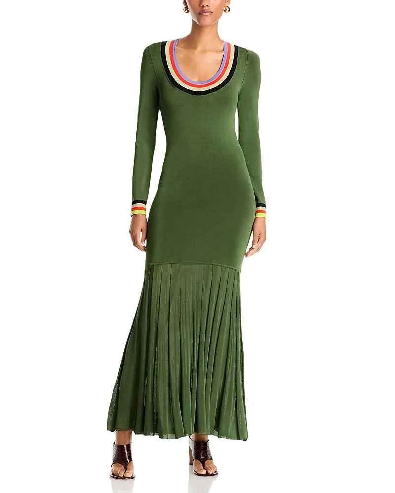 Saucer Neck Long Sleeve Maxi Dress by Christopher John Rogers
