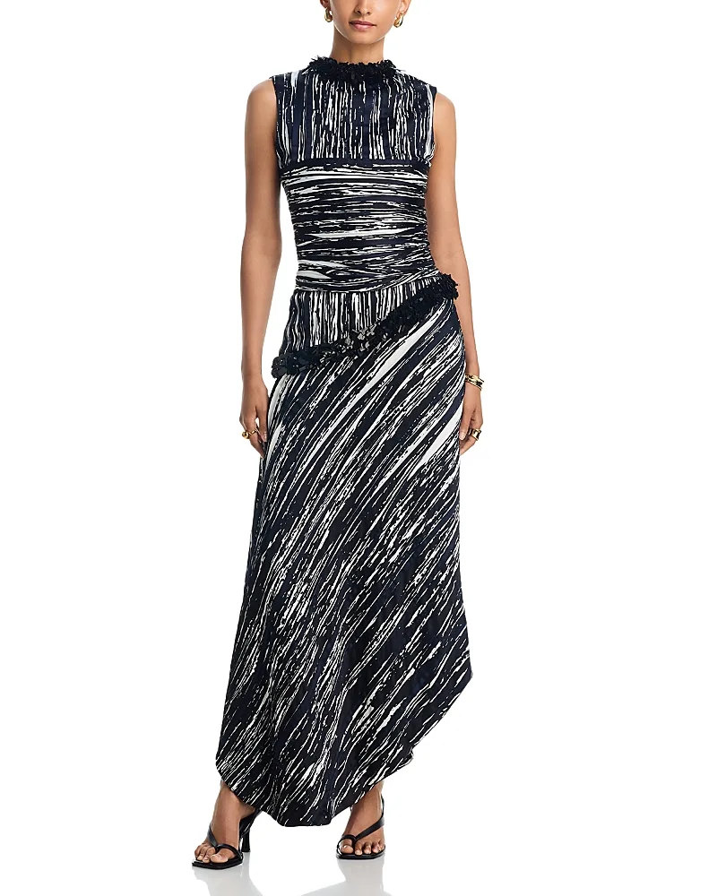 Fiora Draped Asymmetric Dress by Brandon Maxwell