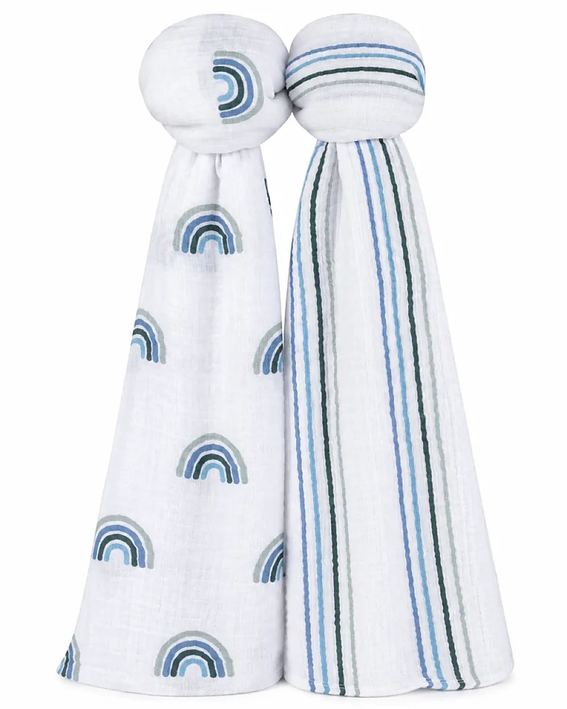 Cotton Muslin Swaddle Blanket 2 Pack by Elys & Co.
