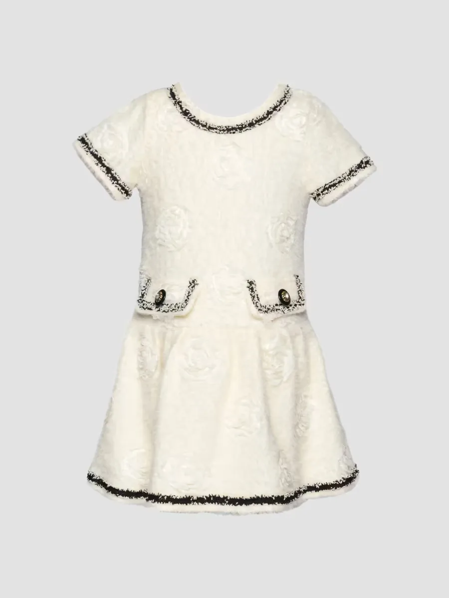 Contrast-Trim Mini Dress by Hannah Banana