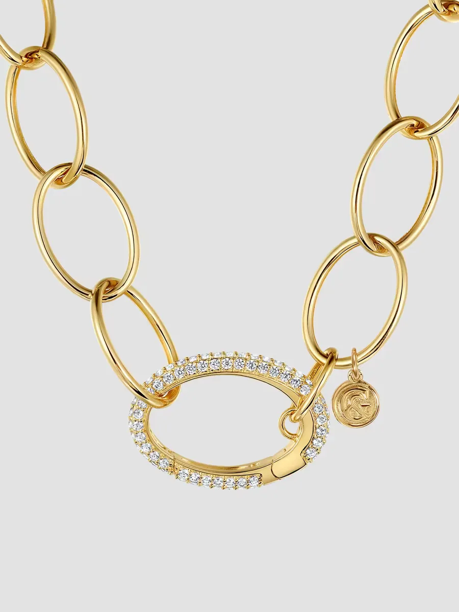 Gabriel & Co 14K Yellow Gold & 1.35 TCW Diamond Oval-Link Chain Necklace