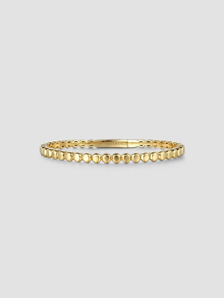 Gabriel & Co 14K Yellow Gold Beaded Bangle by Gabriel