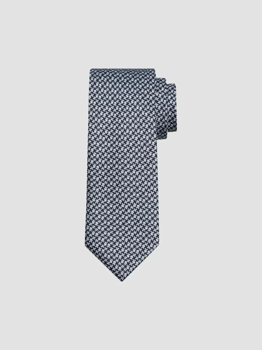 Micro Geometric Print Silk Tie by Brioni