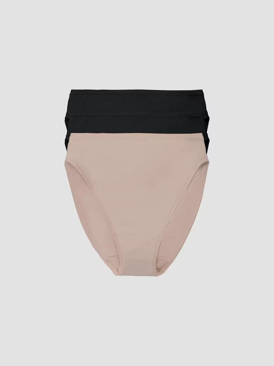 Bliss Bare Cotton High Cut Brief 3-Pack by Natori