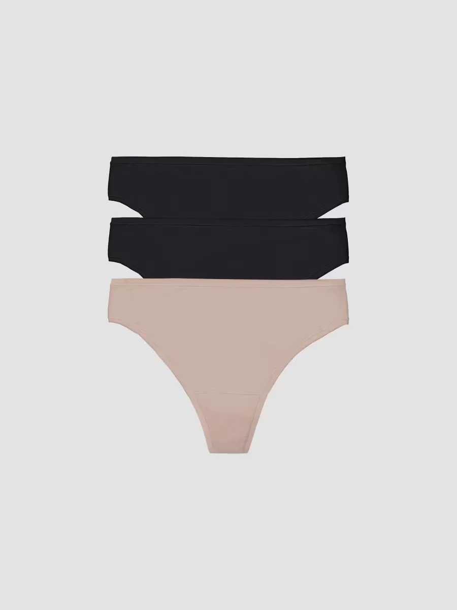 Bliss Bare Cotton Thong 3-Pack by Natori